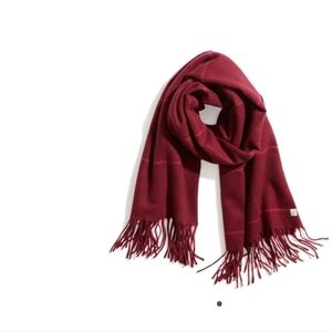 Marine layer Windowpane Scarf in Burgundy/Bright Rose Windowpane